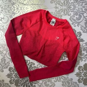 Gymshark Red Long Sleeve Crop Top